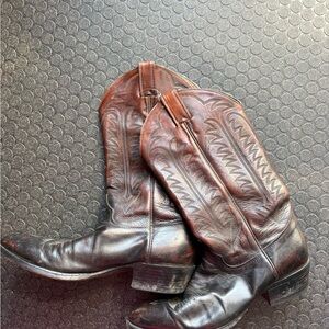 Men's Vintage Brown Leather Western Cowboy Boots
